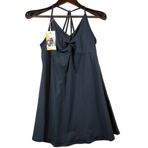 Halara Womens S Blue Gray Hot Yoga Activewear Dress Built In Support Athleisure